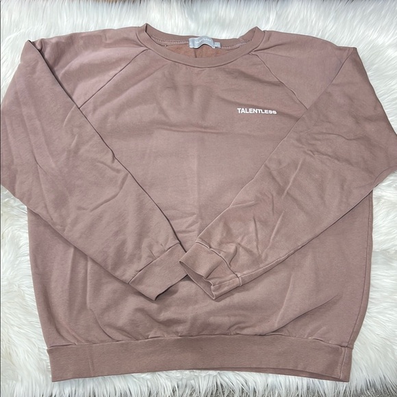 Talentless Brown Crewneck Sweater Soft Casual Fit - Picture 1 of 9